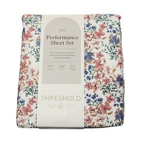 Threshold King Performance Sheet Set 400 TC Cotton Sateen Floral Ditsy Print